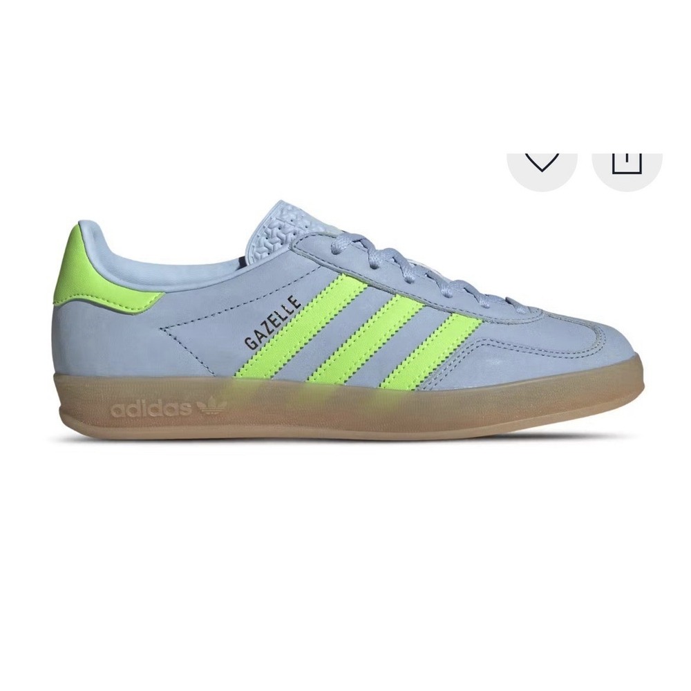 adidas Gazelle Indoor Clear Sky Solar Green‎ Sneakers Women Sz 6 Athletic Shoes
